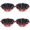 4pcs reusable egg tart molds carbon steel red black 1