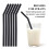 16pcs Creative Folding Silicone Straws Practical Black Straws 4