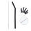16pcs Creative Folding Silicone Straws Practical Black Straws 10
