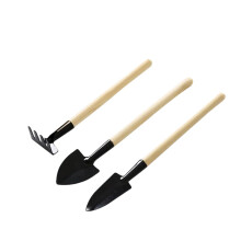 Mini Gardening Tool Set 3 Piece with Dual Shovels and Iron Rake for Potted Plants and Flower Care