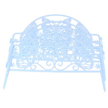 4Pcs Sky-Blue Plastic Fence Edging for Garden Yard Patio Outdoor Decor