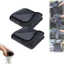 Streak Microfiber Cleaning Cloths for Bathroom, Quick Dry DualSided Towels for Shower Door and Tiles (11.81 x 11.81in, 2PCS)