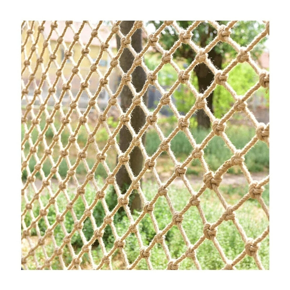 Hemp Rope Net Climbing Net for Kids with Natural Hemp Design, Balcony Safety and Decorative Use