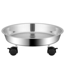 Heavy Duty Stainless Steel Plant Caddy with Wheels, Indoor Outdoor Rolling Plant Stand for Pots