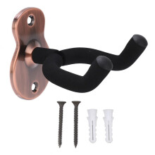 Red Copper Guitar Wall Mount Hanger Hook, HeavyDuty Metal Frame with Soft EVA Protection for Ukulele and Violin