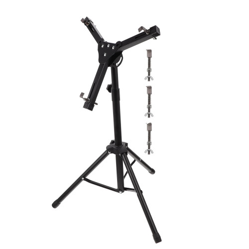 12Inch Adjustable Snare Drum Stand Foldable Alloy Silent Practice Pad Holder Rack Black