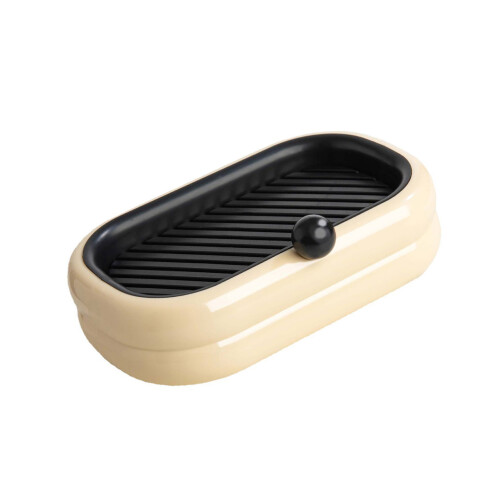 Cute PP Wall-Mounted Soap Dish, Beige, 150g, Drain