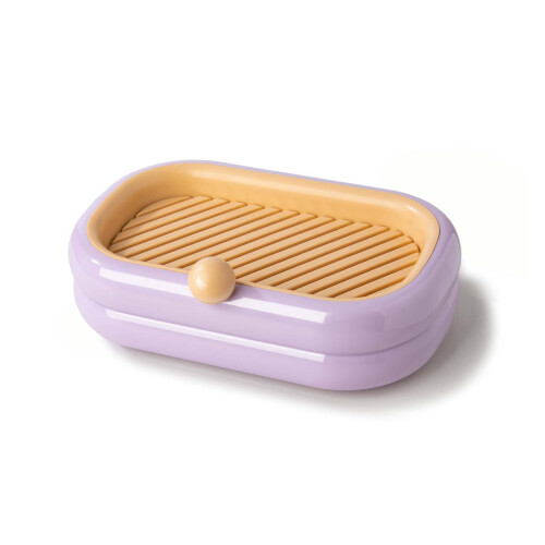 Cute Soap Dish PP Purple Compact Wall-Mount 5.3oz 1