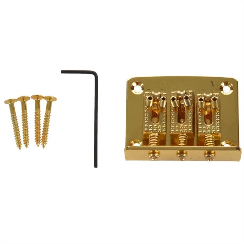 Electric Guitar Bridge 2 Set 3 String Hardtail Bridge Kit with Precise Saddle Adjustment Gold or Black 1
