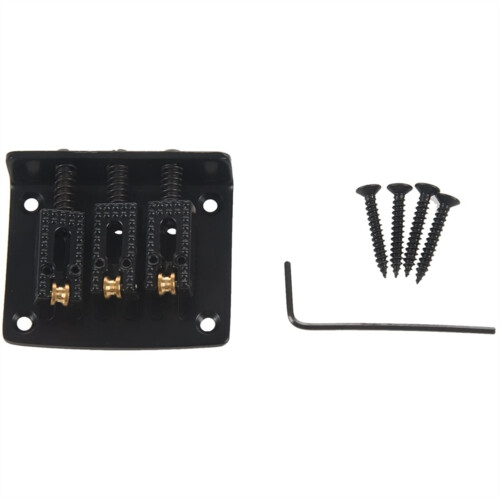 Electric Guitar Bridge 2 Set 3 String Hardtail Bridge Kit with Precise Saddle Adjustment Gold or Black 2
