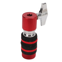 Red Aluminum Hihat Clutch for Drum Set, Adjustable Cymbal Clutch Fits 67mm Rods, Secure Lock