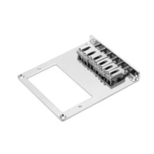 6 String Bass Bridge Adjustable Roller Saddles Durable Metal Hardtail Bridge Replacement for Electric Bass