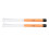 White and Orange Drum Brushes with Ergonomic Slick Handle for Practice and Performance,  Visibility Design 1