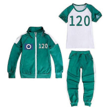 (130cm, No.120) Squid Game 2 Player Cosplay Costume Tracksuit Complete Clothing Set e