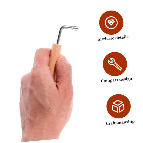 Harp Tuning Wrench with Ergonomic Wood Handle for Precise String Adjustment and Lyre Compatibility 1