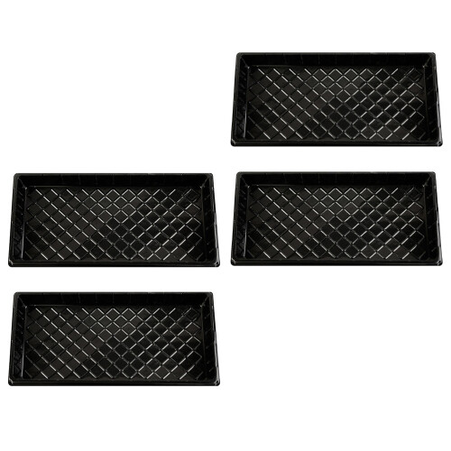 4Pcs Black Plastic Nursery Trays for Plant Germination and Growth