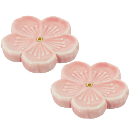 2pcs pink ceramic incense burners plates desktop decorations