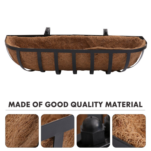 1Pc Durable Brown Iron Hanging Flowerpot Wall-Mounted Planter 2