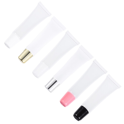 1Set White Plastic Lip Balm Tubes Easy Squeeze Transparent Containers 2
