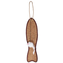 1Pc Protective Sisal Cat Scratching Mat Fish Shape Light Brown