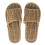 1Pair Khaki Bamboo Slippers Open Toed Flat Sandals for Home Use 1