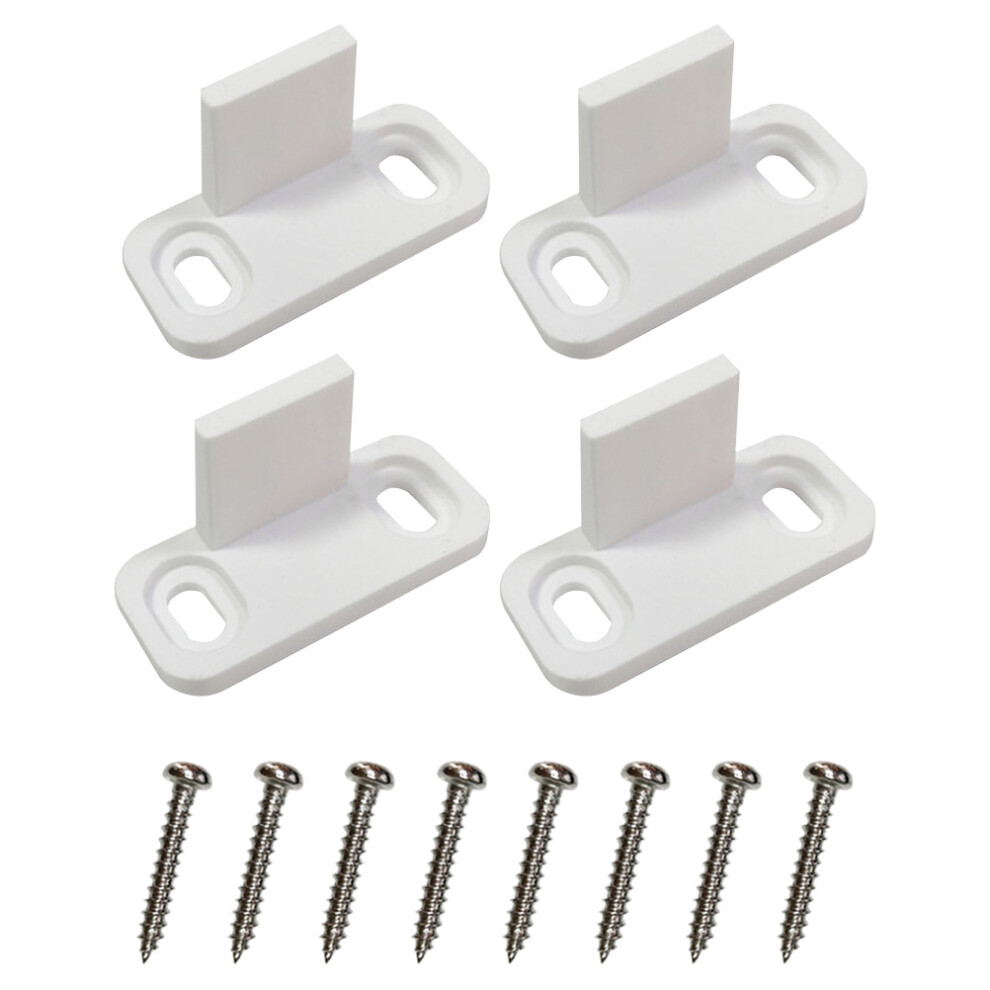 2Sets Carbon Steel Barn Door Floor Guides Sliding Door Stopper White 3743067245287
