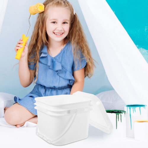 Small Paint Pail Empty Holder with Plastic Lid Painting Bucket 2