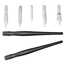 2Sets Assorted Color Cartoon Pen Nib Holder Dip Pen Set for Artists