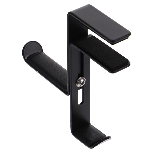 Adjustable Metal Headset Hook For Desk Or Wall - Black