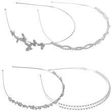 4Pcs Bridal Wedding Hairbands Silver Rhinestone Headpiece for Women