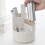 1Pc Plastic Rotatable Pen Organizer Beige Brush Pot Desktop Storage 3