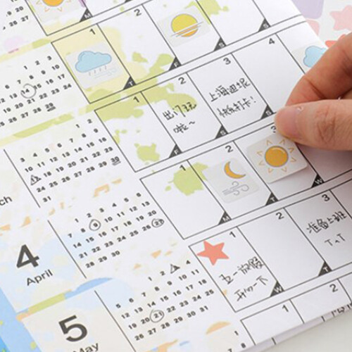 2Pcs Small 2023 Wall Calendar Planner Assorted Color Paper for Home 2