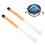 White and Orange Drum Brushes with Ergonomic Slick Handle for Practice and Performance,  Visibility Design 3