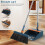 1Set Foldable Blue Broom and Dustpan Set Plastic Home Cleaning Kit 3