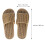 1Pair Khaki Bamboo Slippers Open Toed Flat Sandals for Home Use 2