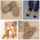 1Pair Khaki Bamboo Slippers Open Toed Flat Sandals for Home Use 3