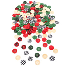 300Pcs Rustic Wood Buttons Assorted Colors for Christmas DIY Crafts