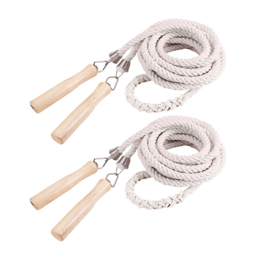 2Pcs Durable Cotton Braided Skipping Rope Team Jump Rope