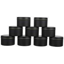 9Pcs Round Black Tin Candle Containers for Home DIY and Gift Storage