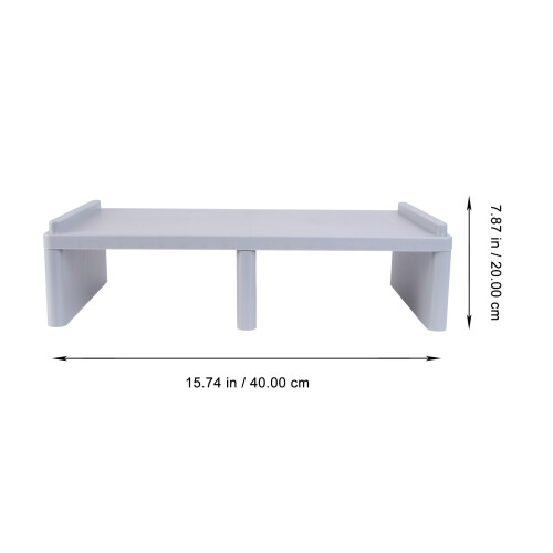 1Pc Multifunction Grey Plastic Laptop Elevated Shelf Computer Rack 1