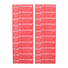 20Pcs Durable PVC No Junk Mail Sign Stickers for Outdoor Home Mailbox