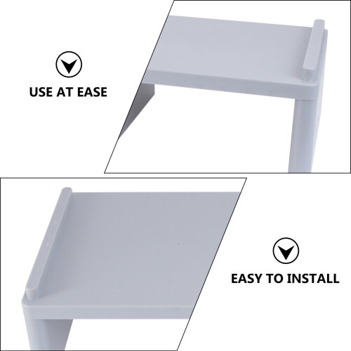 1Pc Multifunction Grey Plastic Laptop Elevated Shelf Computer Rack 2