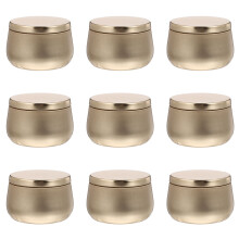 9Pcs Golden Tinplate Multi-Purpose Jar for Tea Candy Gifts