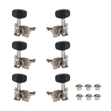 Black Single Hole Guitar Tuning Pegs Set, Easy Installation Metal Tuners for Electric and Acoustic Guitars