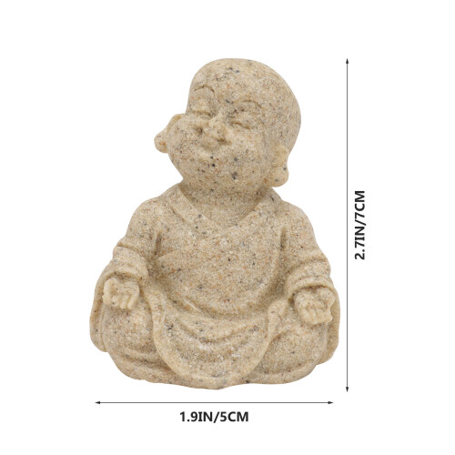 2Pcs Sandstone Little Maitreya Buddha Desktop Ornaments 1