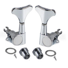 Sealed Chrome Bass Tuning Pegs 1L1R Set with Smooth Tuning Stability and Easy Swap Installation