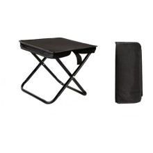 Portable Camping Stool Folding Travel Chair, Lightweight Compact Seat with Durable Steel Frame for Fishing BBQ Outdoor Use Black
