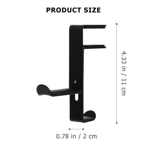 Adjustable Metal Headset Hook For Desk Or Wall - Black 1