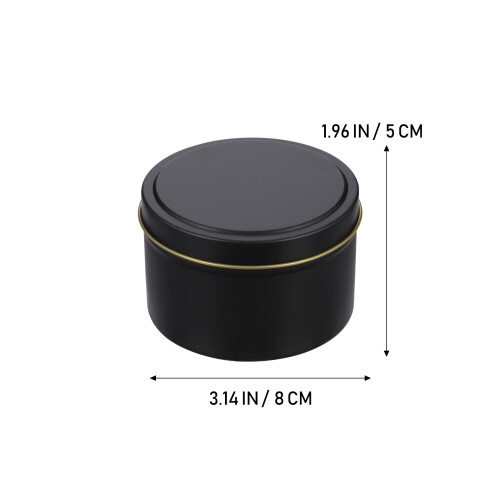 9Pcs Round Black Tin Candle Containers for Home DIY and Gift Storage 1