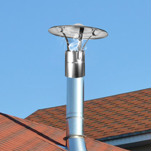 Rainproof Smokestack Cover Stainless Steel 1set 2